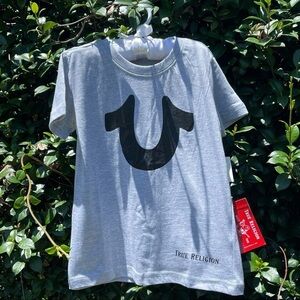 💋True Religion Boys Heather Grey Drip Graphic Shortsleeve Tee